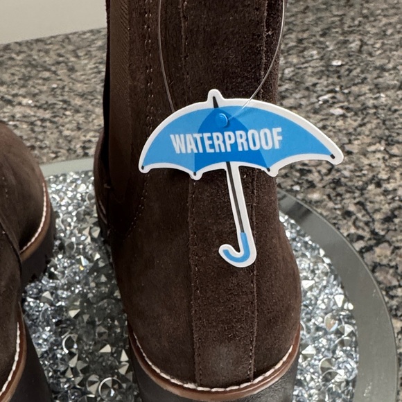 Aqua College Demi leather waterproof Dark Brown m chunky Ankle Booties NEW 9.5 - Picture 11 of 14